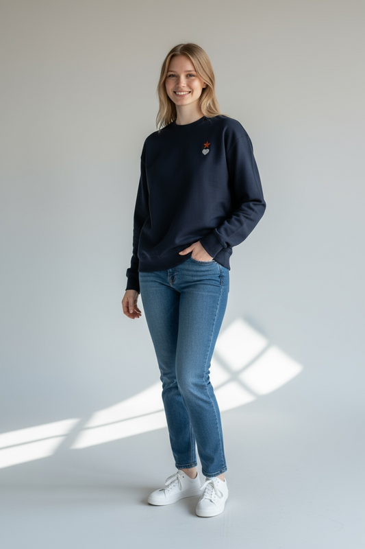 AUNO Navy Blazer Womens Premium Sweatshirt - AUNO