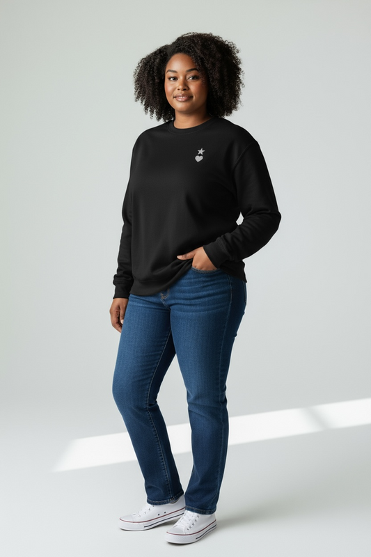 AUNO Black & White Womens Premium Sweatshirt - AUNO