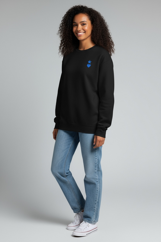 AUNO Black & Blue Womens Premium Sweatshirt - AUNO