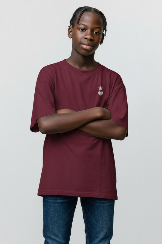 AUNO Maroon & White Mens T-Shirt - AUNO