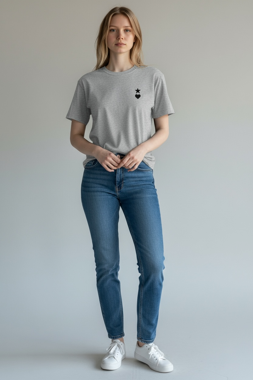 AUNO Atlethic Heather & Black Womens T-Shirt - AUNO