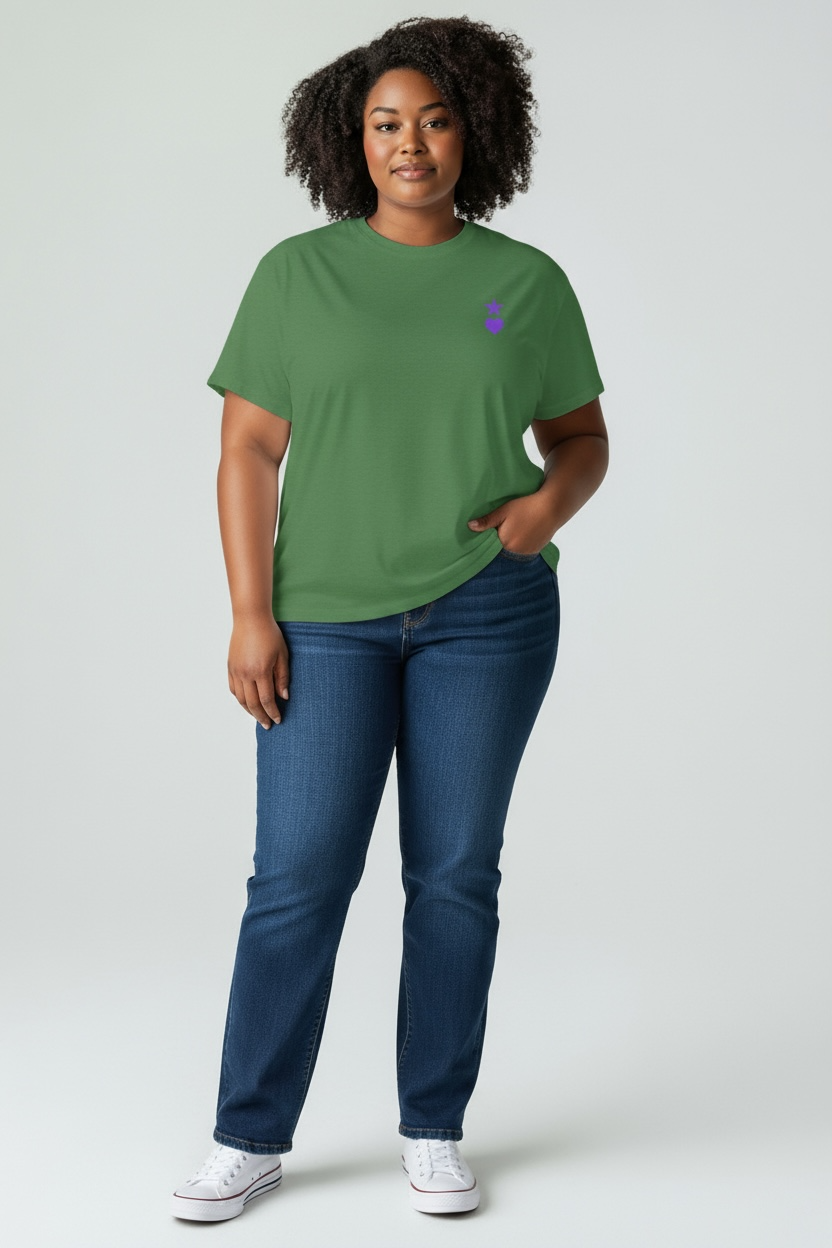 AUNO Green & Purple Womens T-Shirt - AUNO