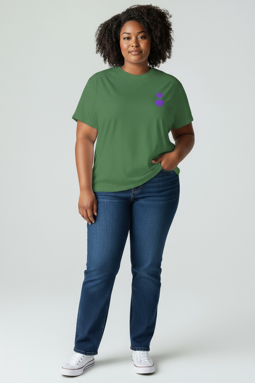 AUNO Green & Purple Womens T-Shirt - AUNO