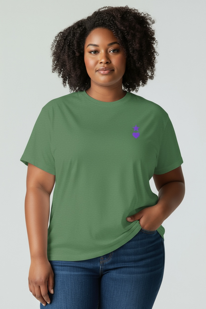AUNO Green & Purple Womens T-Shirt - AUNO
