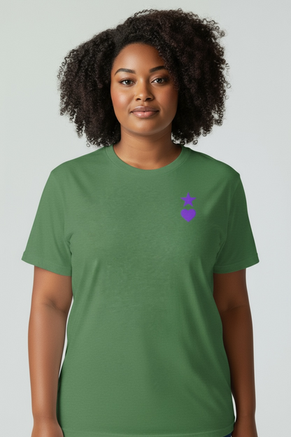 AUNO Green & Purple Womens T-Shirt - AUNO