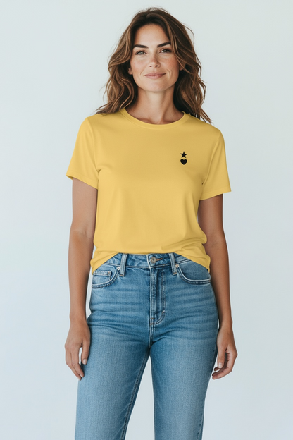 AUNO Yello & Black Womens T-Shirt - AUNO