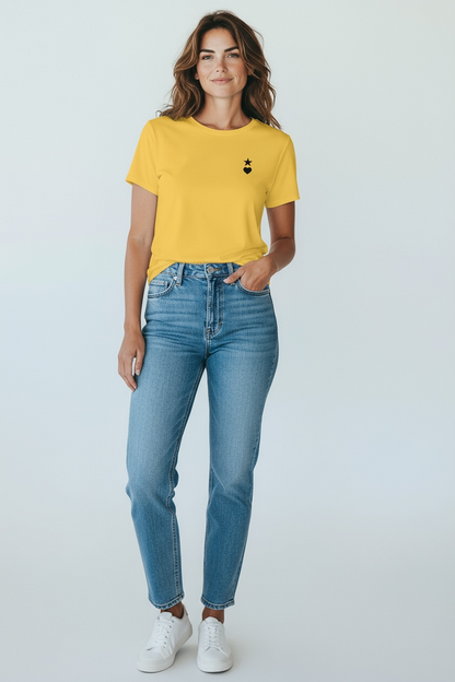 AUNO Yello & Black Womens T-Shirt - AUNO