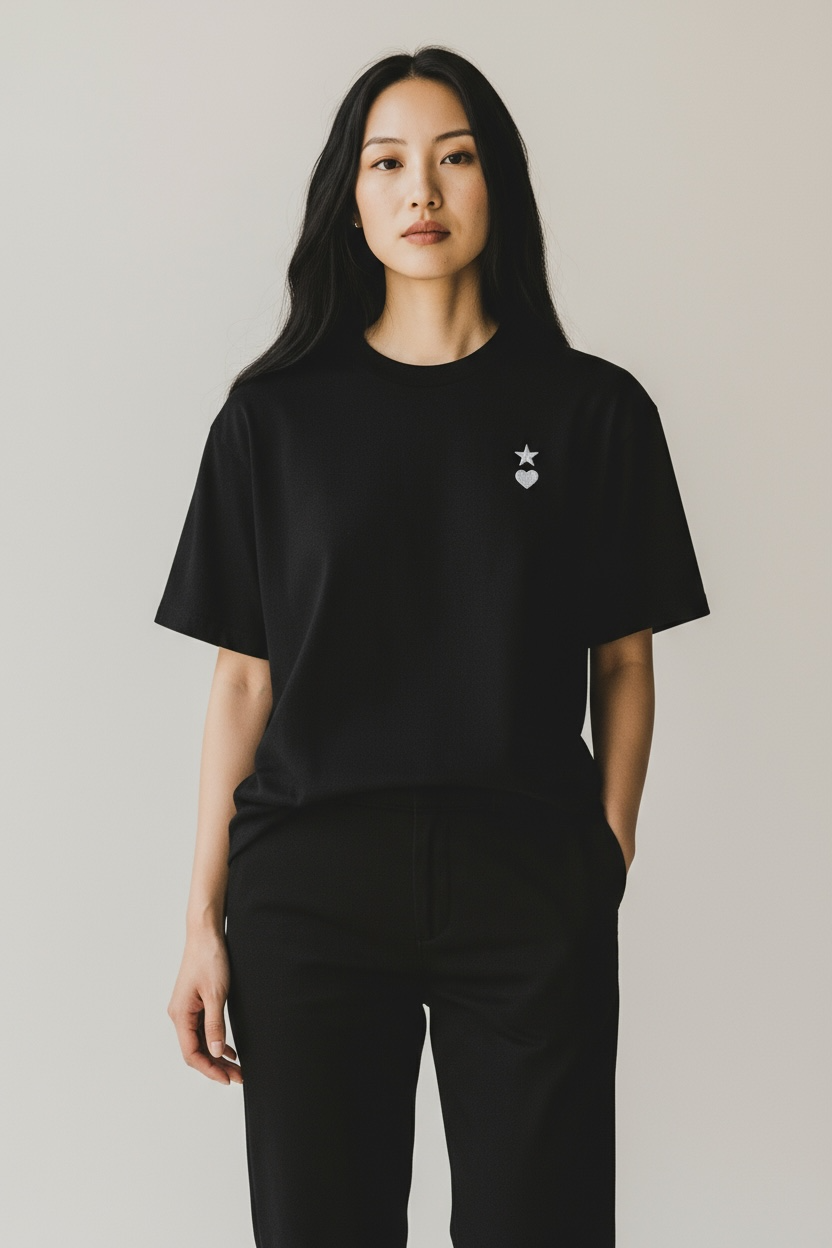 AUNO Black & White Womens T-Shirt - AUNO