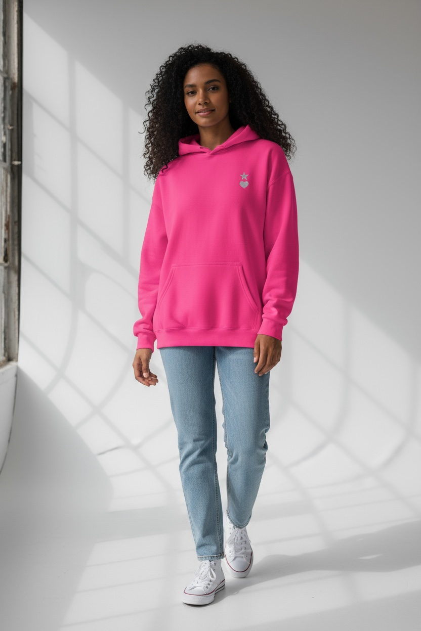 AUNO Heliconia & White Womens Hoodie - AUNO