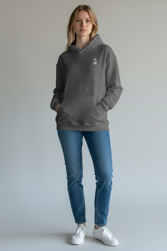 AUNO Graphite Heather & White Womens Hoodie - AUNO