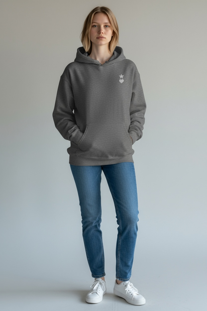 AUNO Graphite Heather & White Womens Hoodie - AUNO