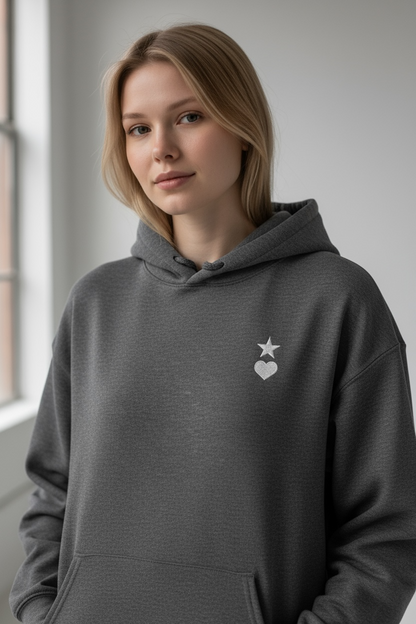 AUNO Graphite Heather & White Womens Hoodie - AUNO