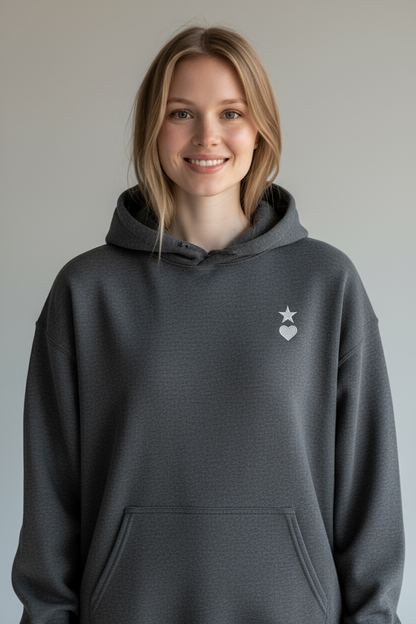 AUNO Graphite Heather & White Womens Hoodie - AUNO