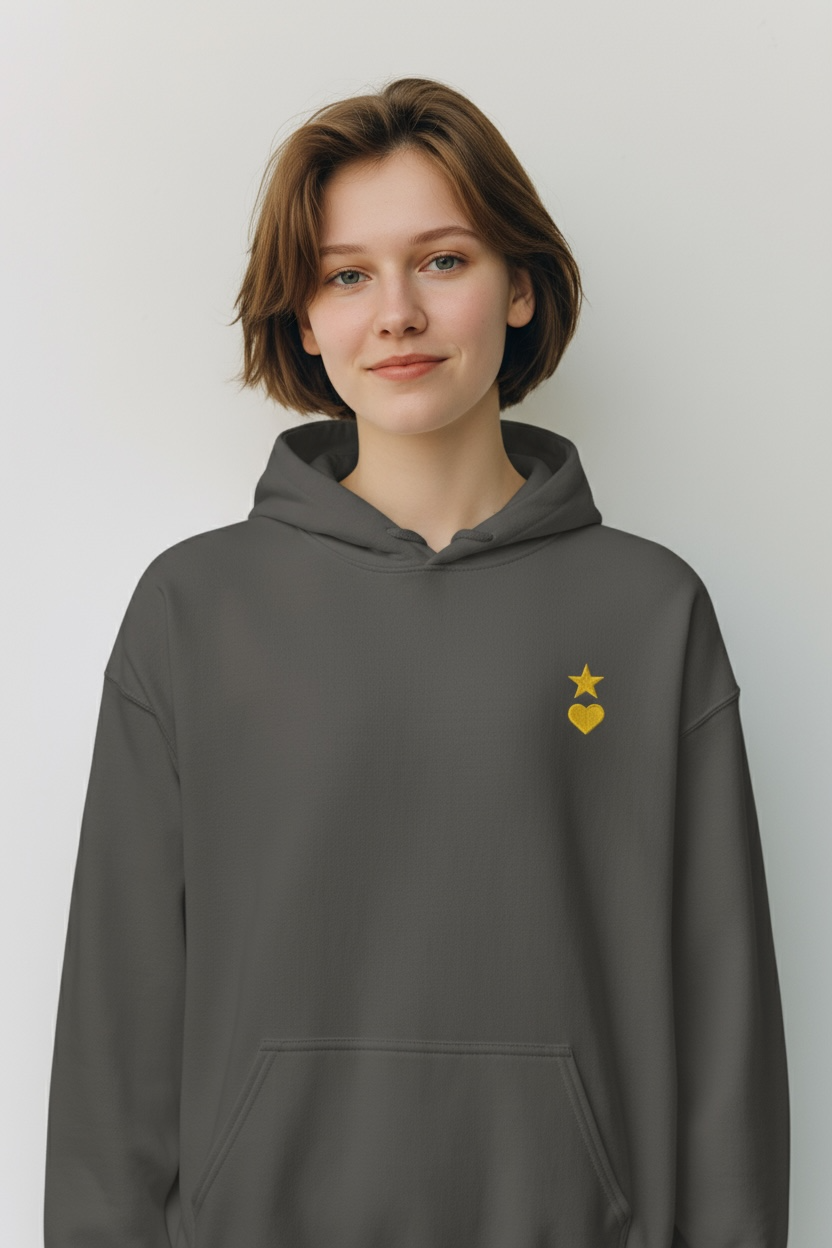 AUNO Charcoal & Yellow Womens Hoodie - AUNO