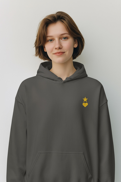 AUNO Charcoal & Yellow Womens Hoodie - AUNO