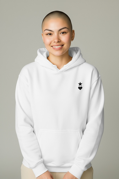 AUNO White & Black Womens Hoodie - AUNO