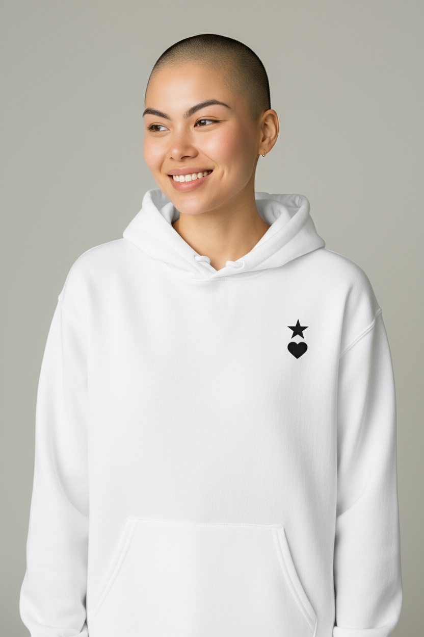 AUNO White & Black Womens Hoodie - AUNO