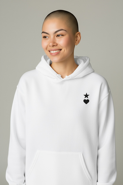 AUNO White & Black Womens Hoodie - AUNO