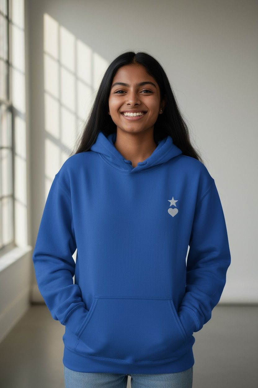 AUNO Royal & White Womens Hoodie - AUNO