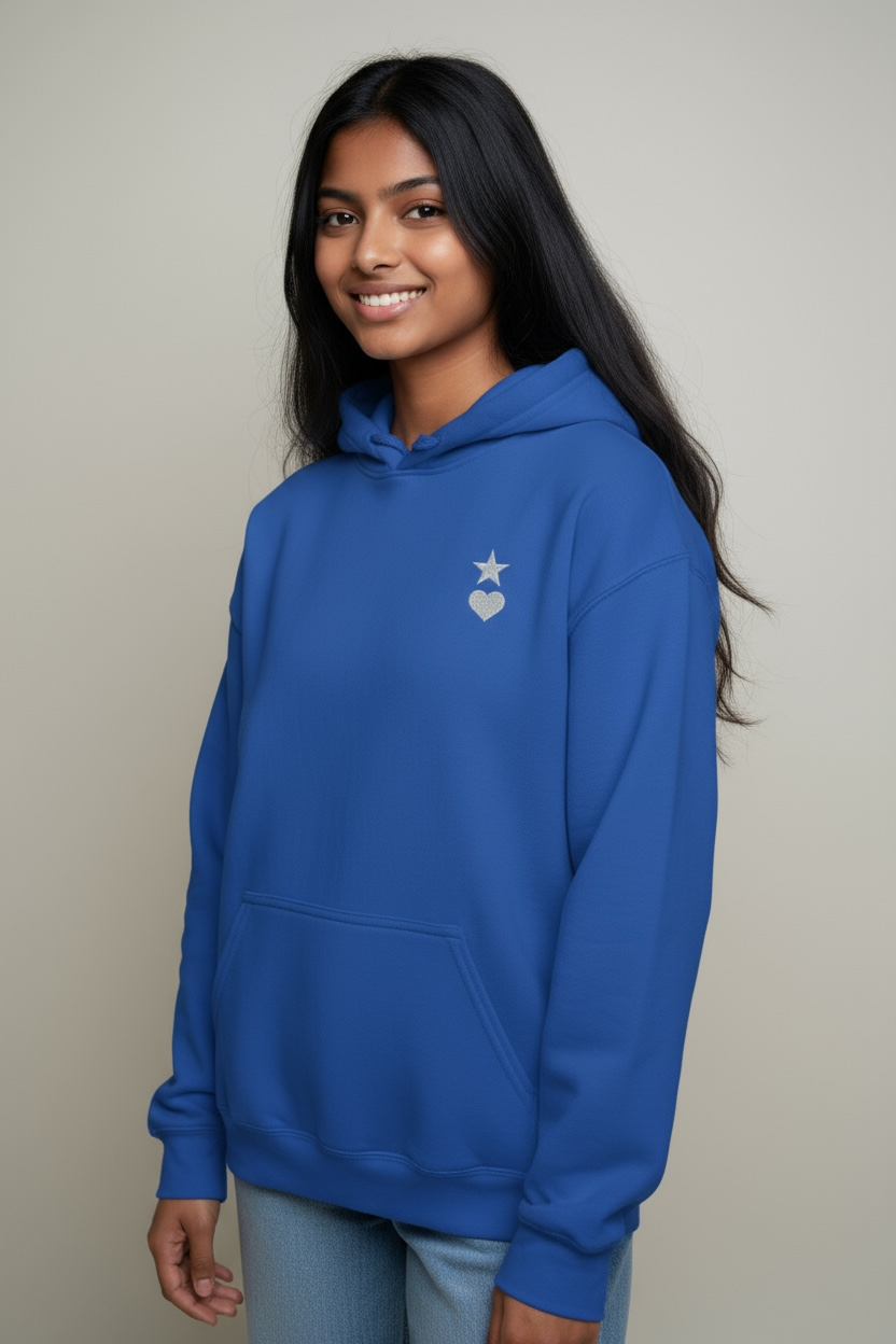 AUNO Royal & White Womens Hoodie - AUNO