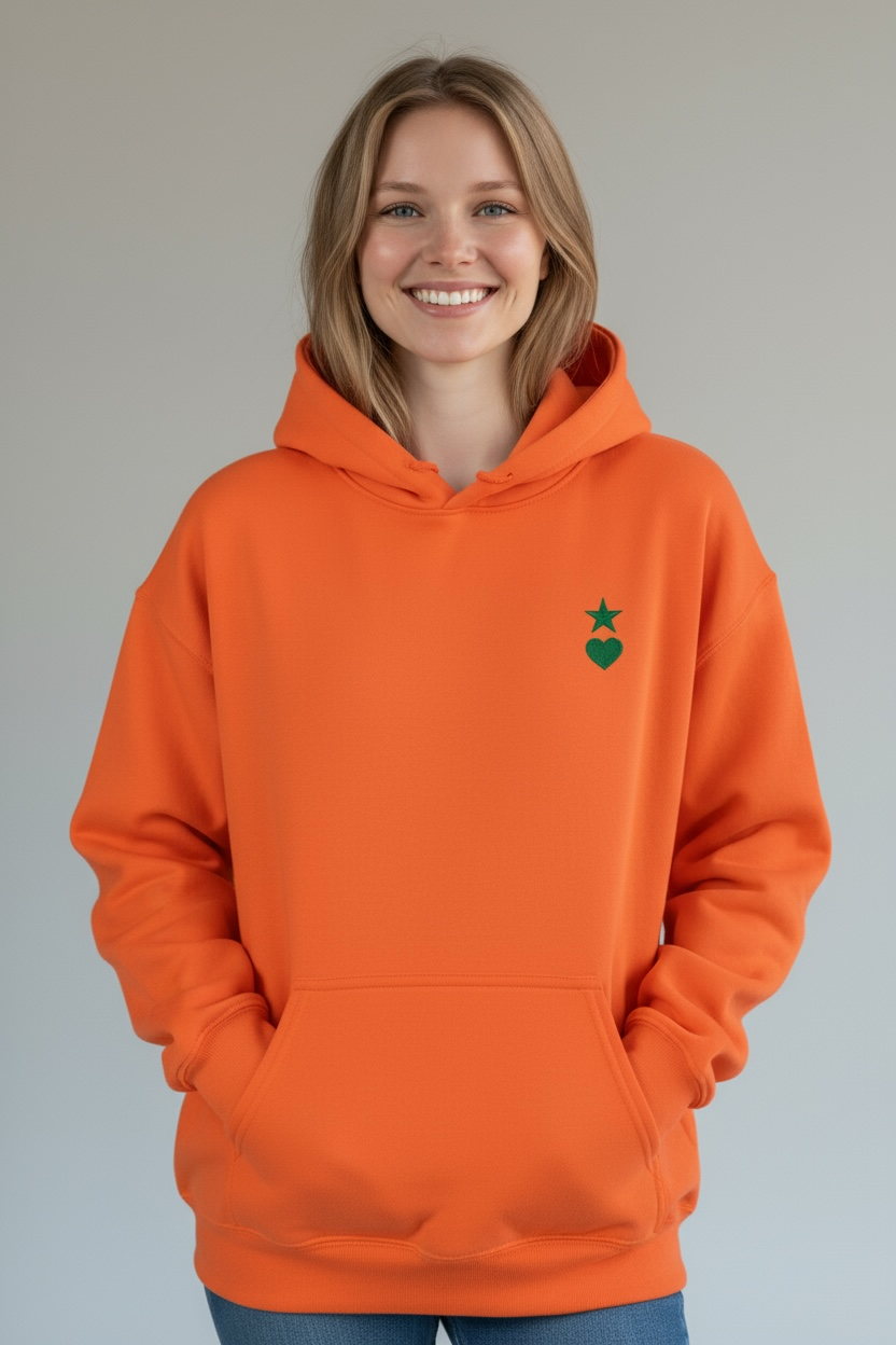 AUNO Orange & Green Womens Hoodie - AUNO