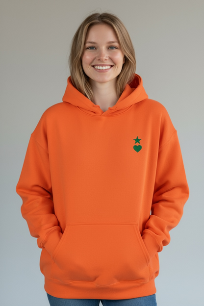 AUNO Orange & Green Womens Hoodie - AUNO