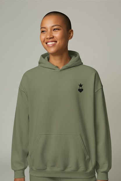 AUNO Military Green & Black Womens Hoodie - AUNO