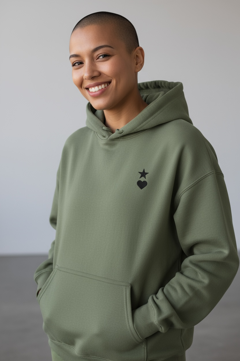 AUNO Military Green & Black Womens Hoodie - AUNO