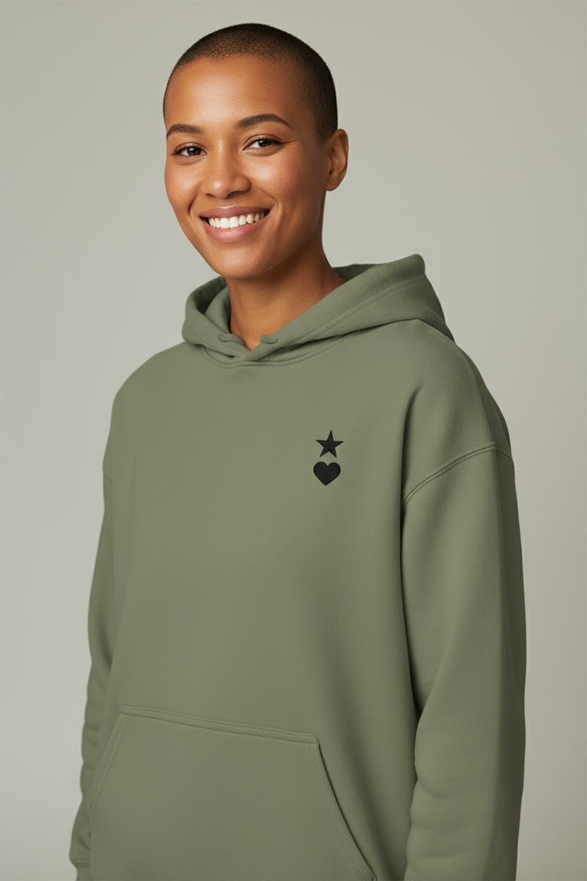 AUNO Military Green & Black Womens Hoodie - AUNO