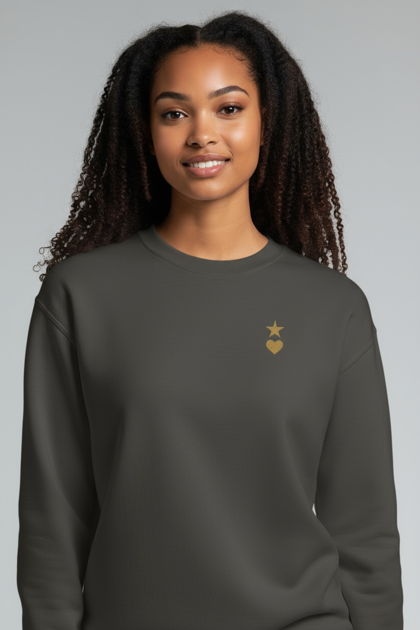 AUNO Vintage Black & Gold Womens Premium Sweatshirt - AUNO