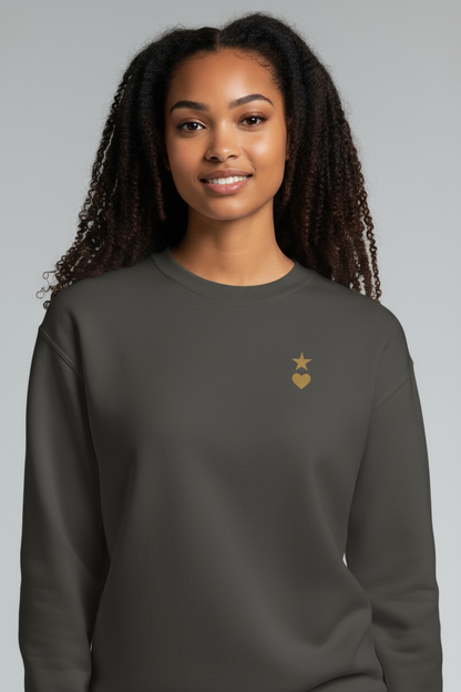 AUNO Vintage Black & Gold Womens Premium Sweatshirt - AUNO