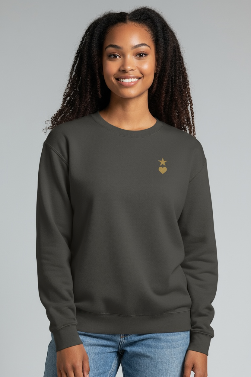 AUNO Vintage Black & Gold Womens Premium Sweatshirt - AUNO