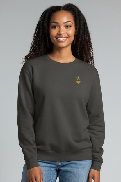 AUNO Vintage Black & Gold Womens Premium Sweatshirt - AUNO
