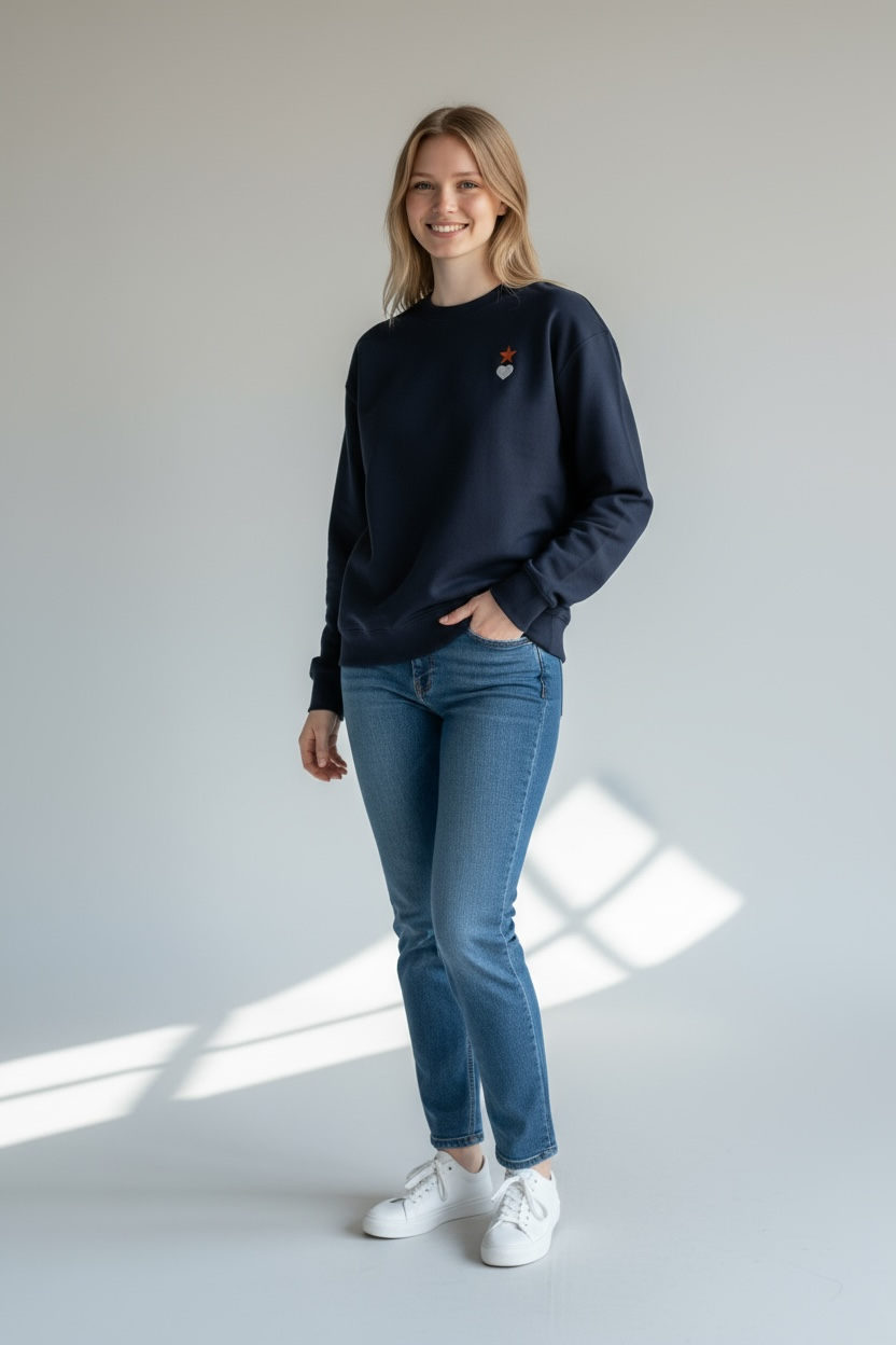 AUNO Navy Blazer Womens Premium Sweatshirt - AUNO