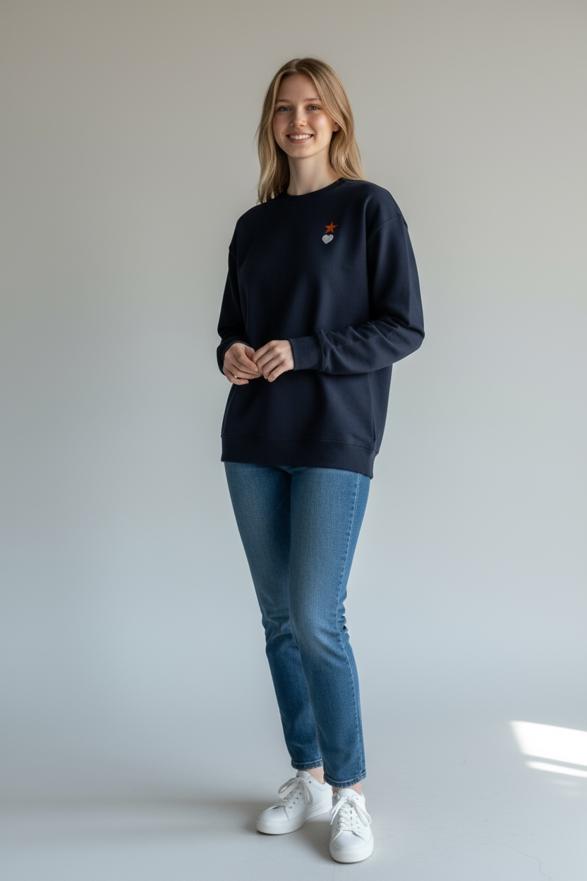 AUNO Navy Blazer Womens Premium Sweatshirt - AUNO