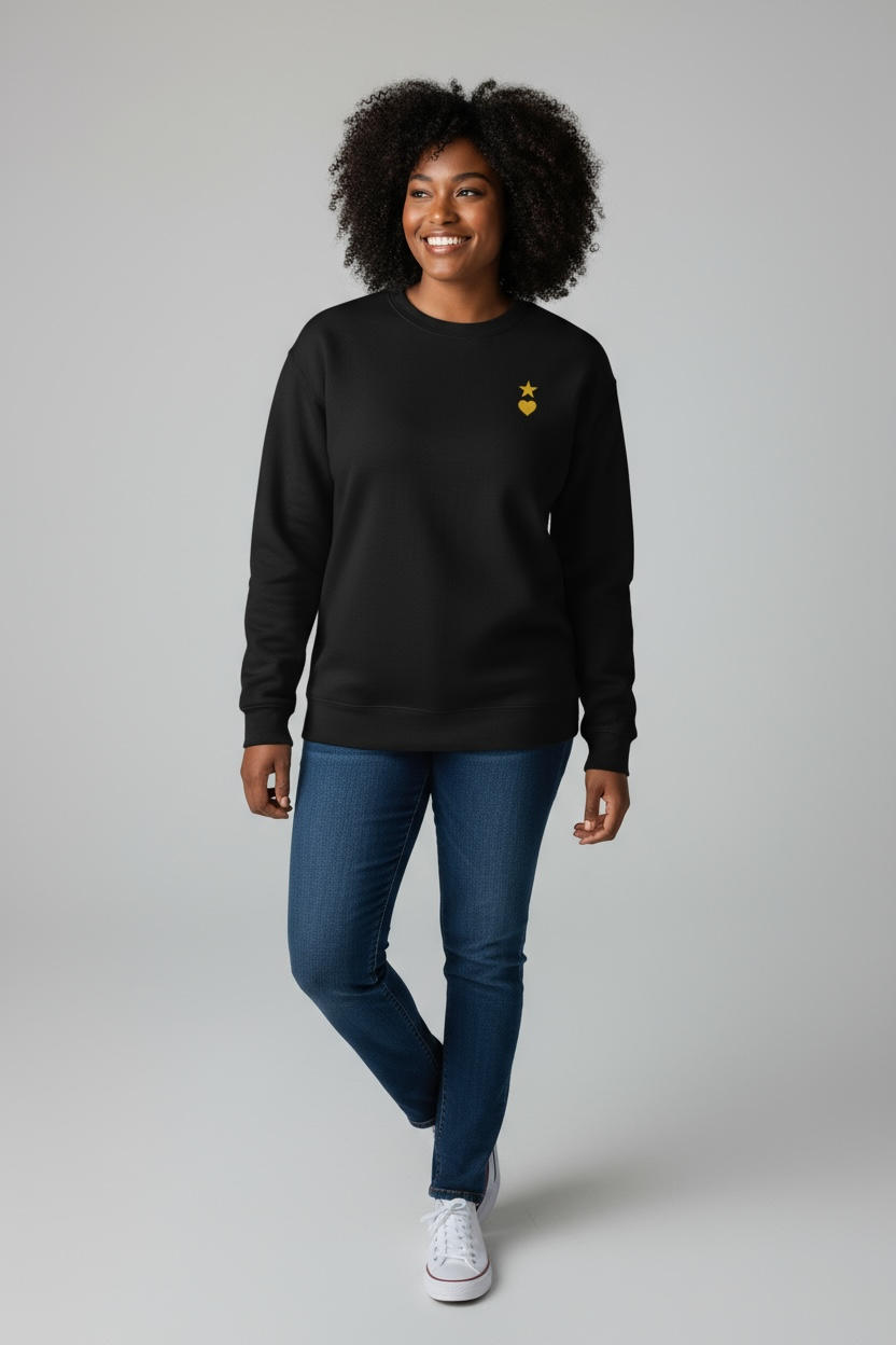 AUNO Black & Yellow Womens Premium Sweatshirt - AUNO