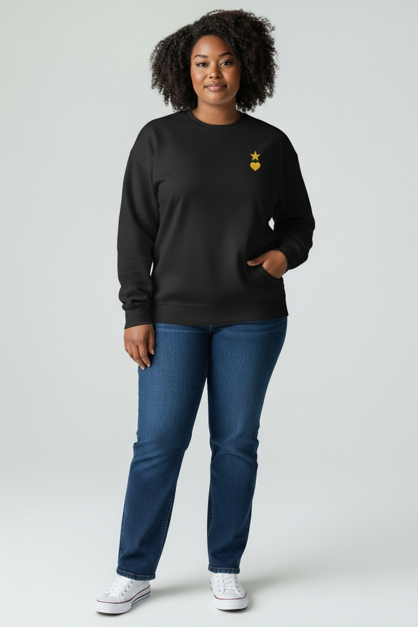 AUNO Black & Yellow Womens Premium Sweatshirt - AUNO