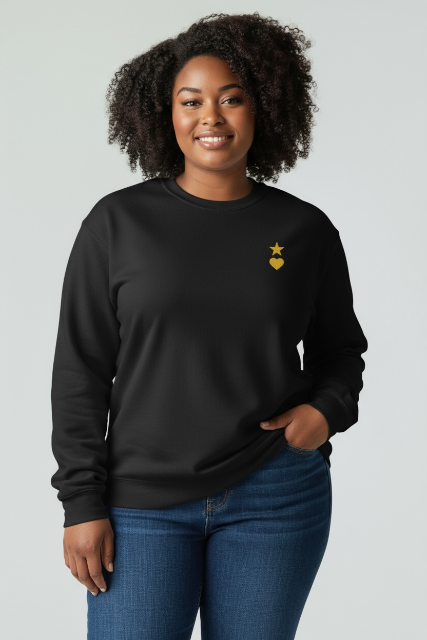 AUNO Black & Yellow Womens Premium Sweatshirt - AUNO