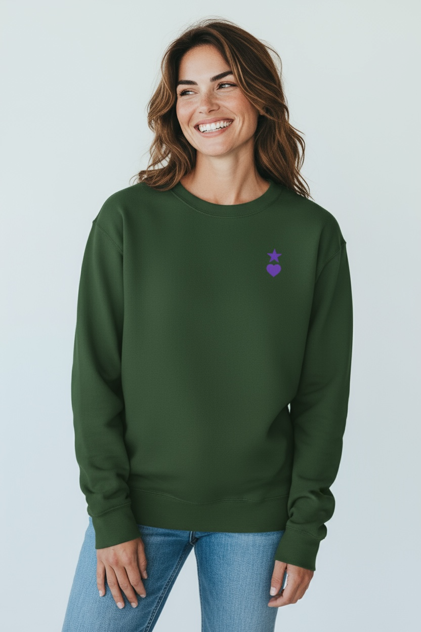 AUNO Green & Purple Womens Premium Sweatshirt - AUNO