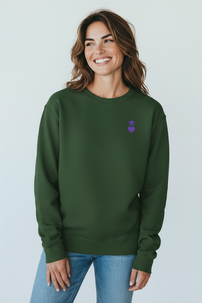 AUNO Green & Purple Womens Premium Sweatshirt - AUNO