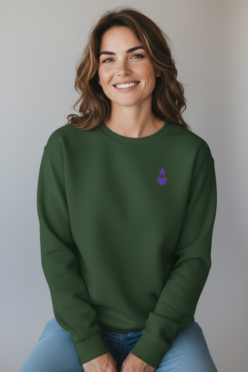 AUNO Green & Purple Womens Premium Sweatshirt - AUNO