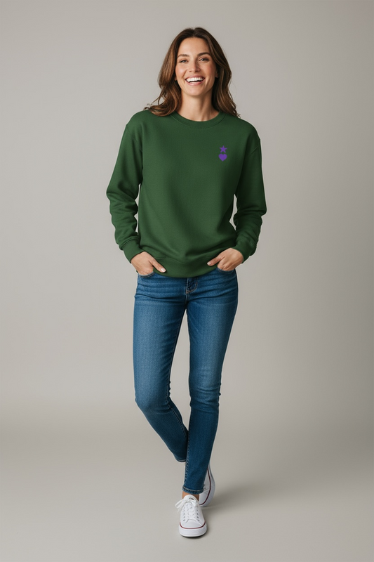 AUNO Green & Purple Womens Premium Sweatshirt - AUNO