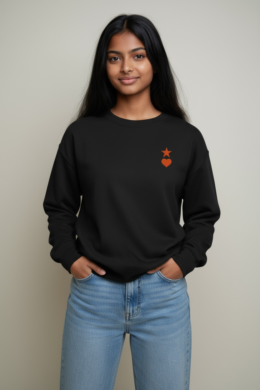 AUNO Black & Orange Womens Premium Sweatshirt - AUNO