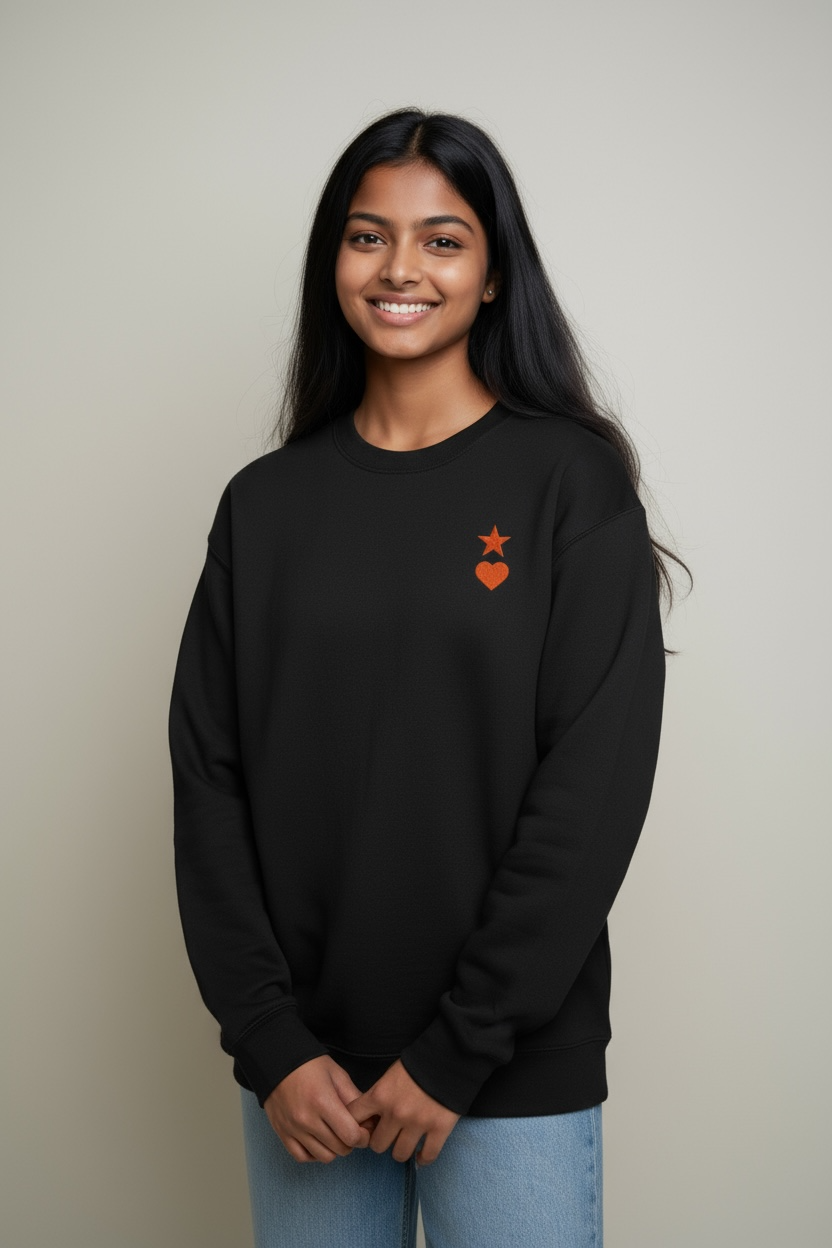 AUNO Black & Orange Womens Premium Sweatshirt - AUNO