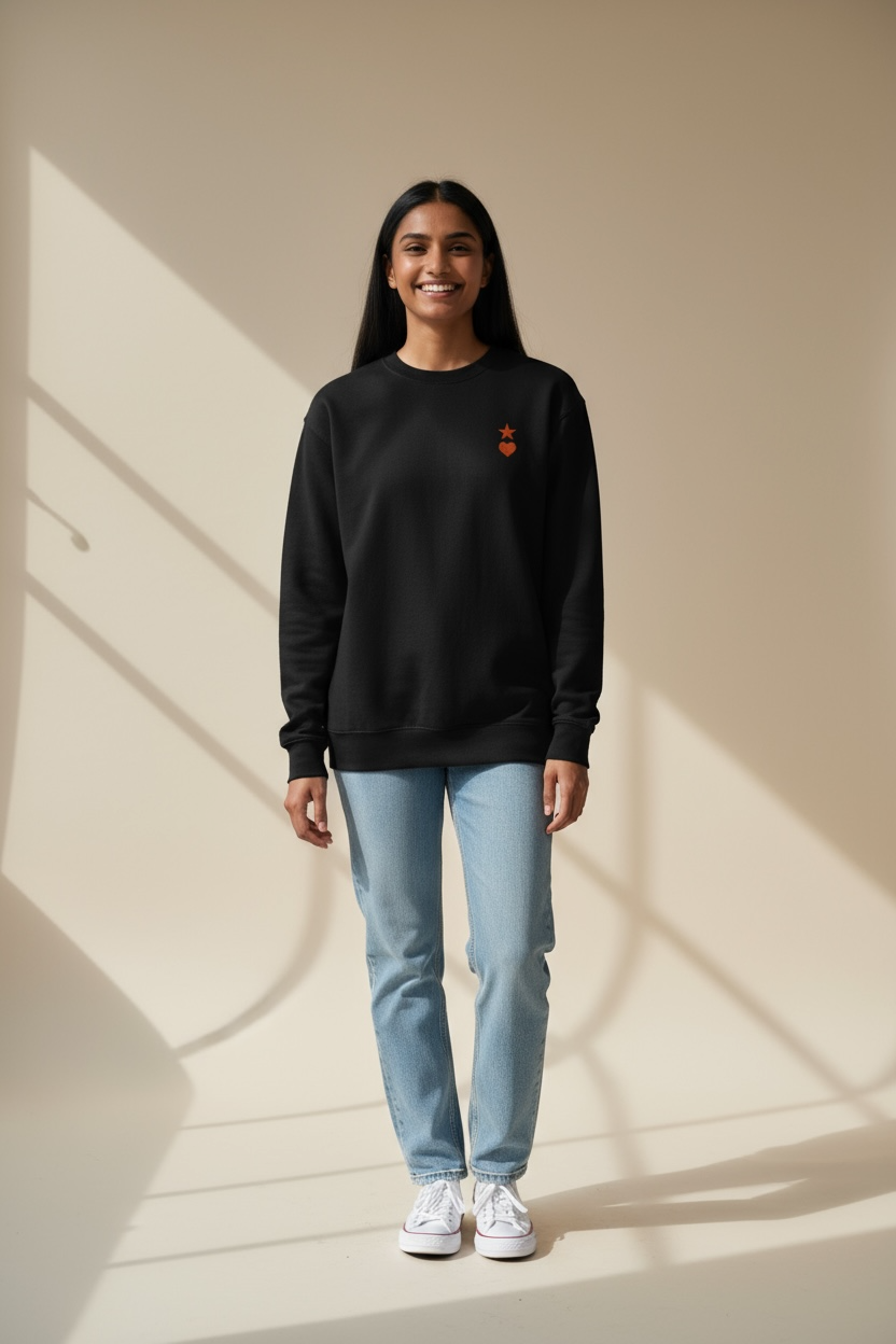 AUNO Black & Orange Womens Premium Sweatshirt - AUNO