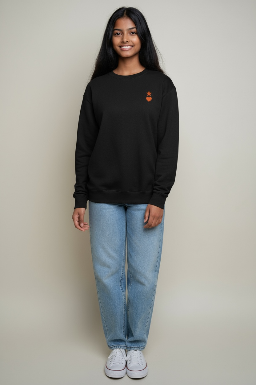 AUNO Black & Orange Womens Premium Sweatshirt - AUNO