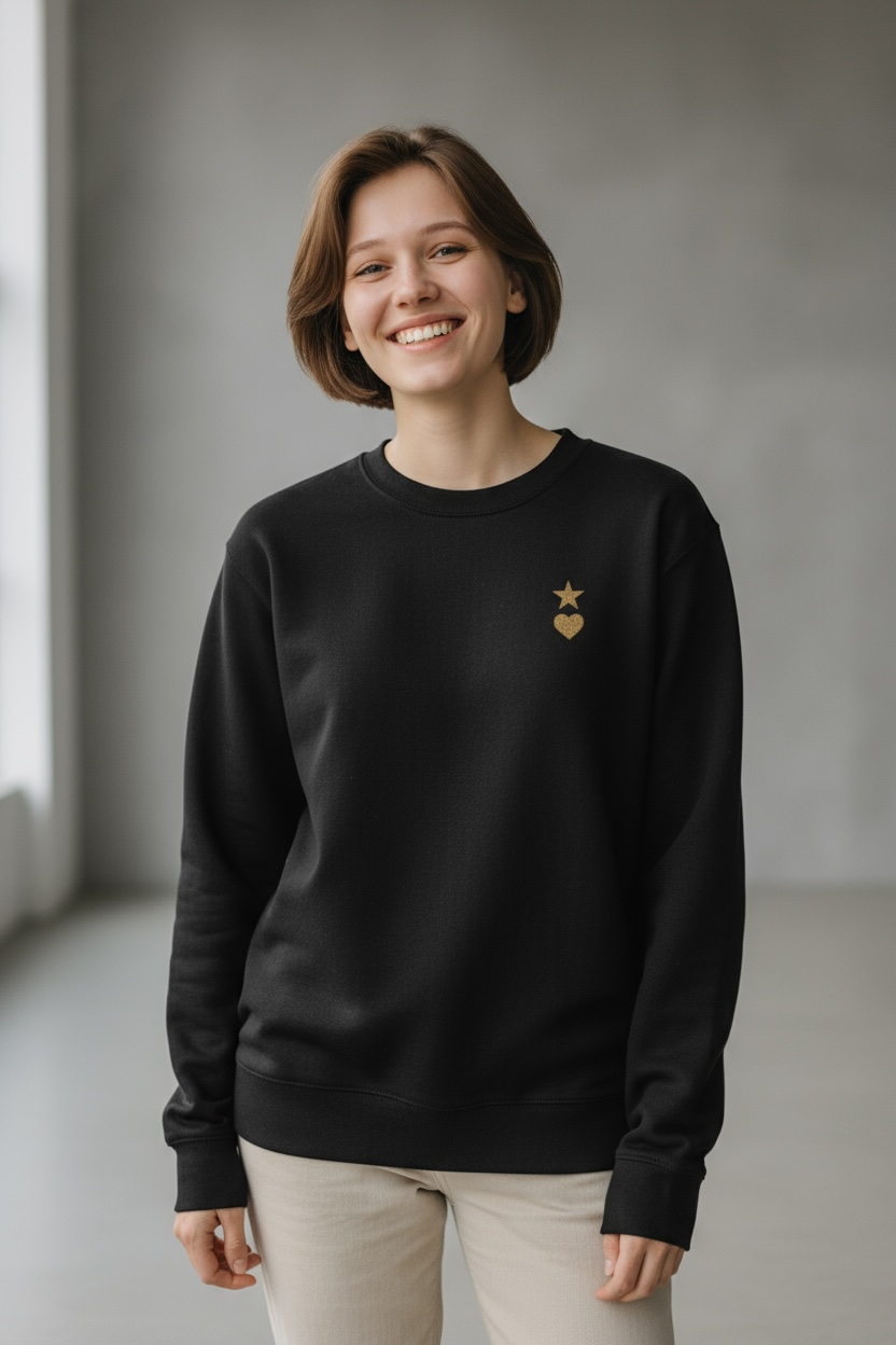 AUNO Black & Gold Womens Premium Sweatshirt - AUNO