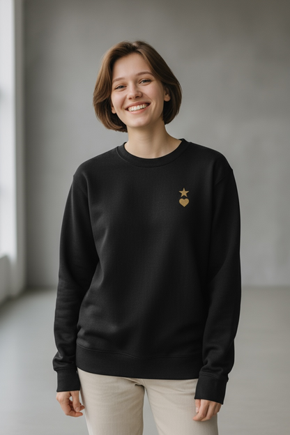 AUNO Black & Gold Womens Premium Sweatshirt - AUNO