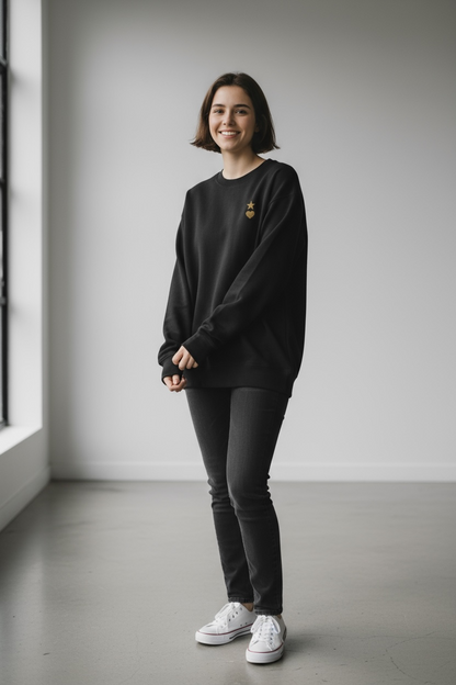 AUNO Black & Gold Womens Premium Sweatshirt - AUNO