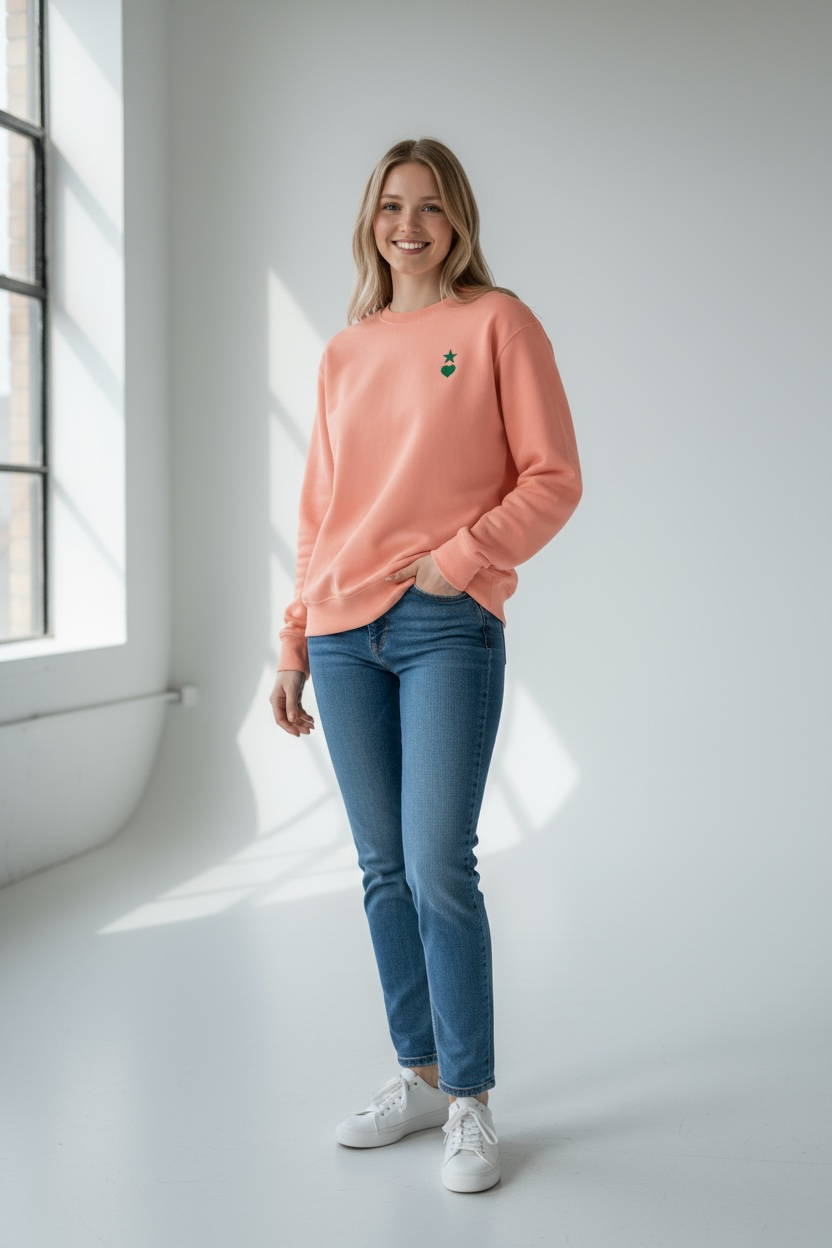AUNO Dusty Rose Womens Premium Sweatshirt - AUNO